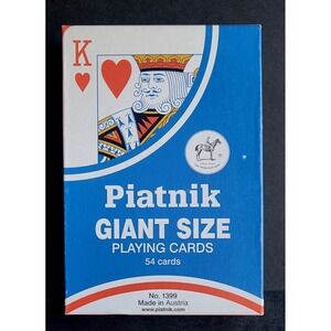Piatnik Giant Size Playing Cards No. 1399 Made in Austria 54 Cards Red Blue
